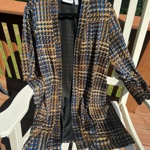 Susan Graver.  Size L Classic Long Cardigan/Duster